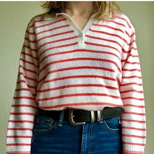 Striped Collared Top